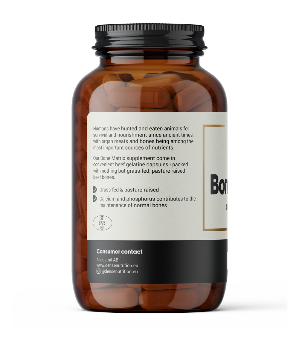 Grass-fed beef bones supplement capsules