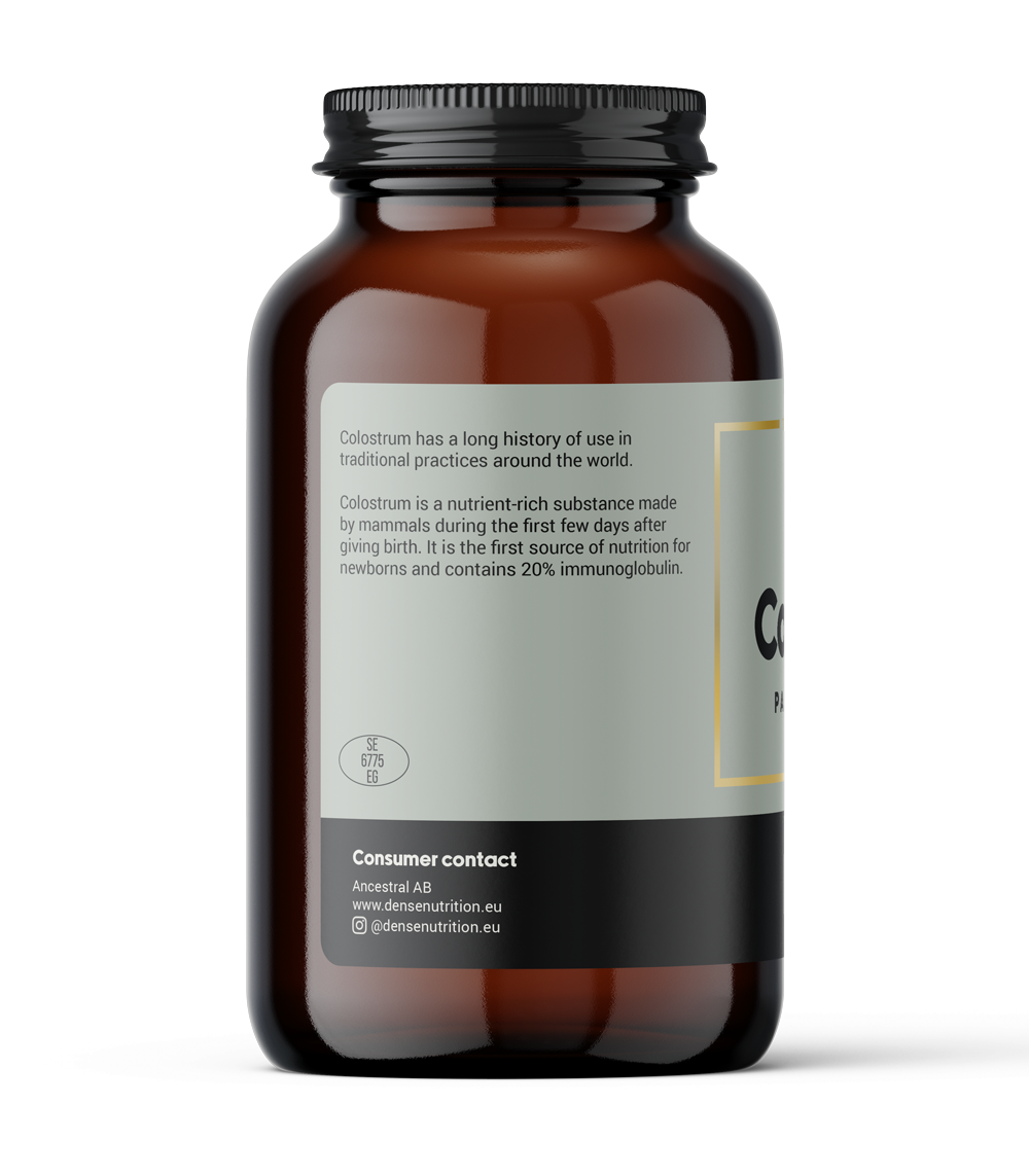 Pasture-raised colostrum powder supplement without additives
