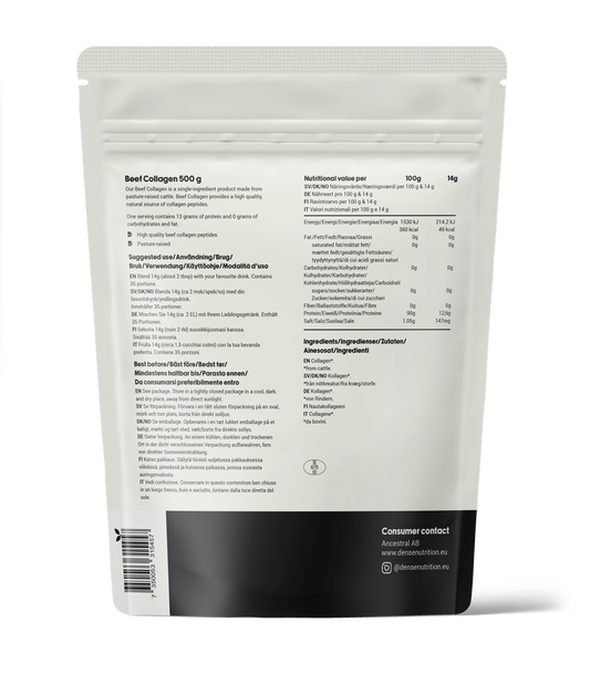 Pasture-raised beef collagen peptides nutrition facts