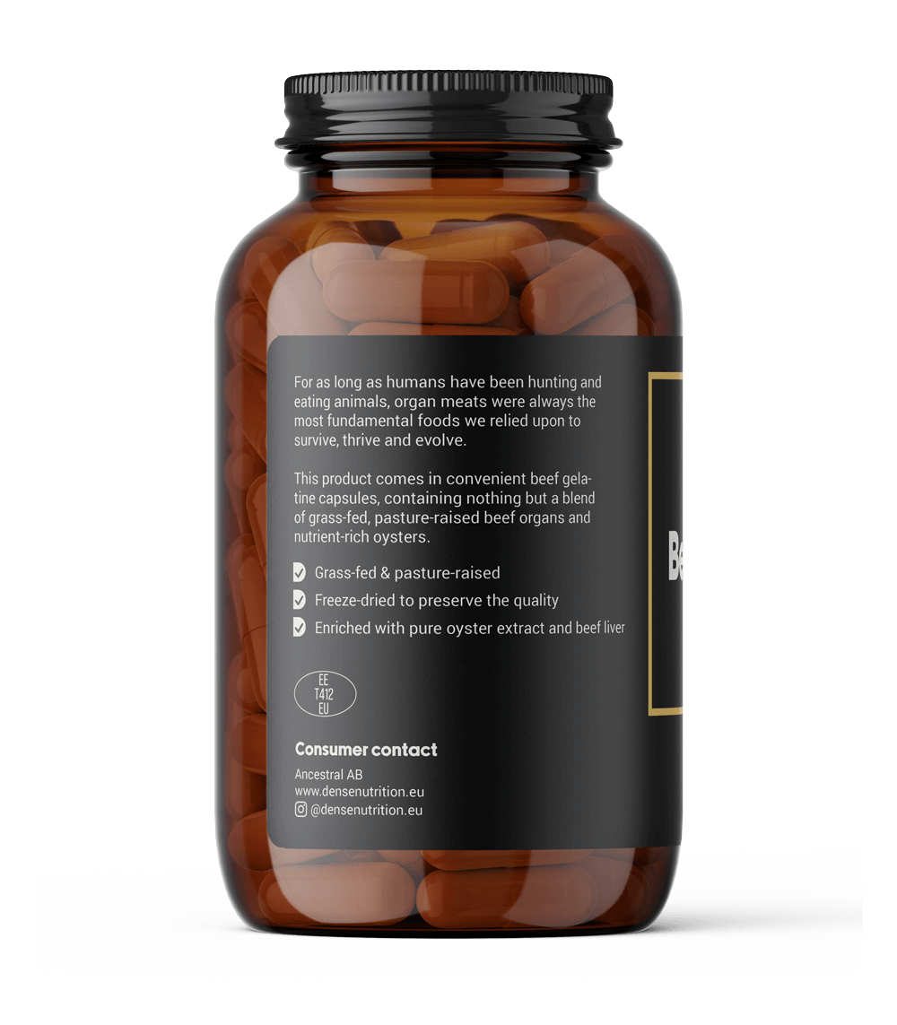 Grass-fed beef testicles supplement capsules