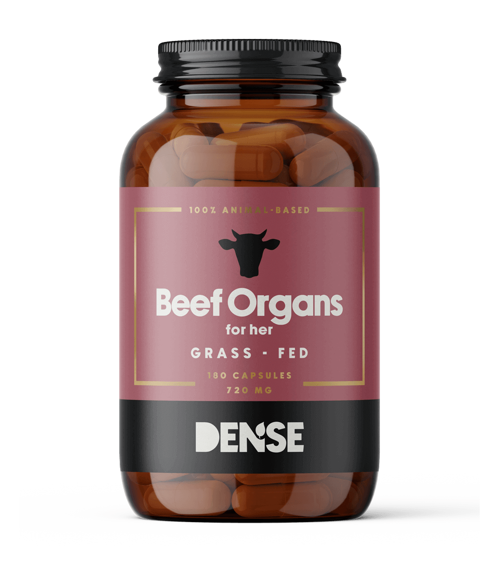 Grass-fed beef organs supplement capsules for her