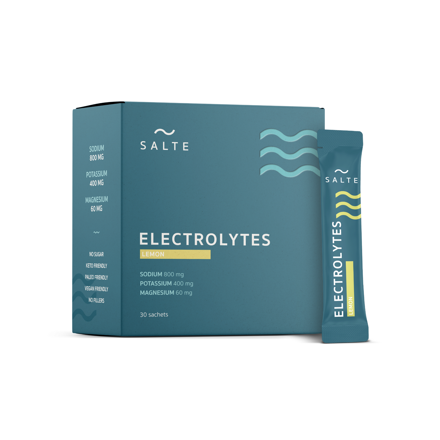 Electrolyte sachets with lemon flavor