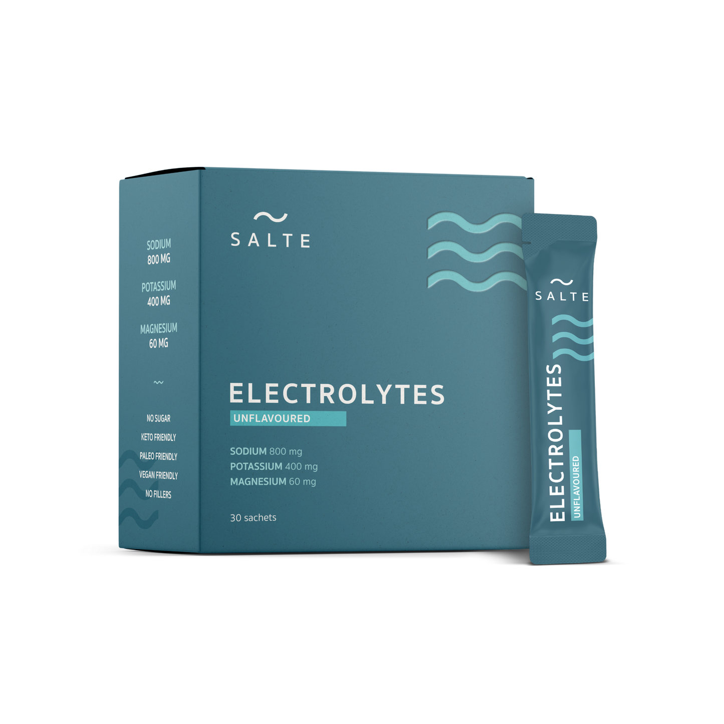 Unflavored electrolyte sachets