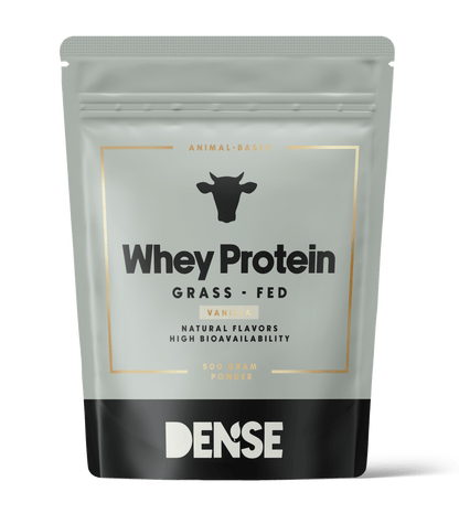 Grass-fed whey protein concentrate with vanilla flavor